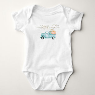 Pumpkin Minimalist Modern Fall Baby Boy Shower Bodysuit