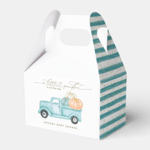 Pumpkin Minimalist Modern Fall Baby Boy Shower Favour Box