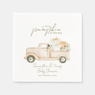 Pumpkin Minimalist Modern Fall Baby Shower Napkin