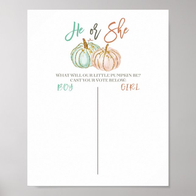 Pumpkin Mint and Peach Voting Board Poster (Front)