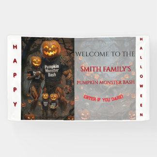 Pumpkin Monster Bash Halloween Family Photo Backdr Banner