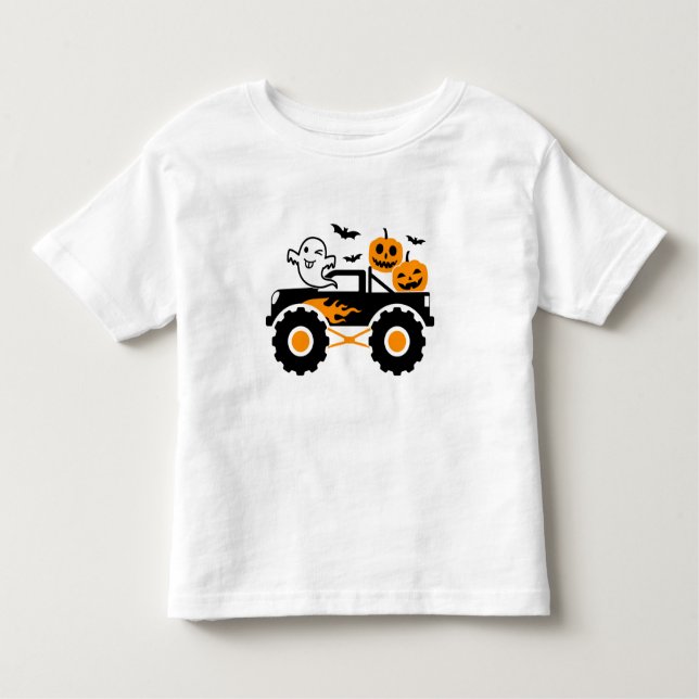 Pumpkin Monster Truck Toddler T-Shirt (Front)