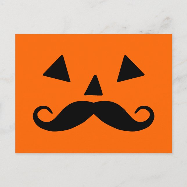 Pumpkin Moustache Postcard (Front)