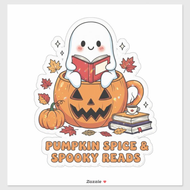 Pumpkin Mug Ghost Sticker – Cute Halloween Ghost  (Sheet)