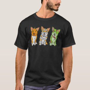 Pumpkin Mummy Zombie Welsh Corgi Dog Cute Hallowee T-Shirt