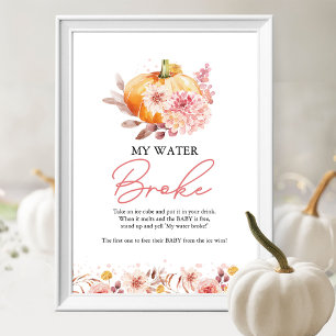 Pumpkin "My Water Broke" Game Sign