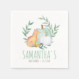 Pumpkin Napkins – November Baby Shower