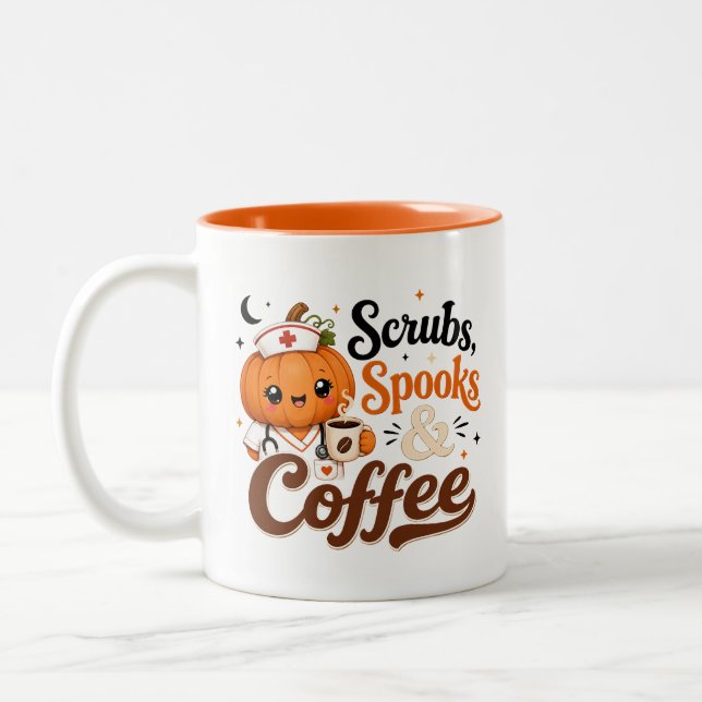 Pumpkin Nurse Fall Coffee Mug Spooky Halloween  (Left)