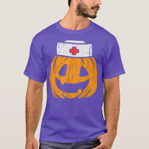 Pumpkin Nurse Funny Scary Halloween Costume Rn Cna T-Shirt