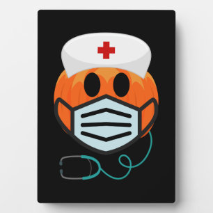 Pumpkin Nurse Funny Scary Halloween Nurse Costume Plaque