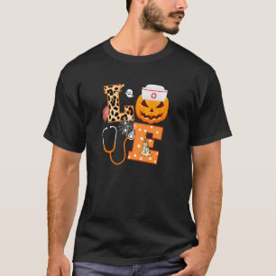 Pumpkin Nurse Love Nursing Stethescope Men Women H T-Shirt