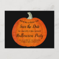 Pumpkin Oil Paint Halloween Party Save the Date