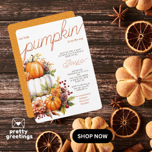 Pumpkin On The Way Diaper Cake Fall Baby Shower Invitation