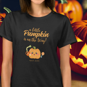 Pumpkin on the Way Halloween Baby Announcement T-Shirt