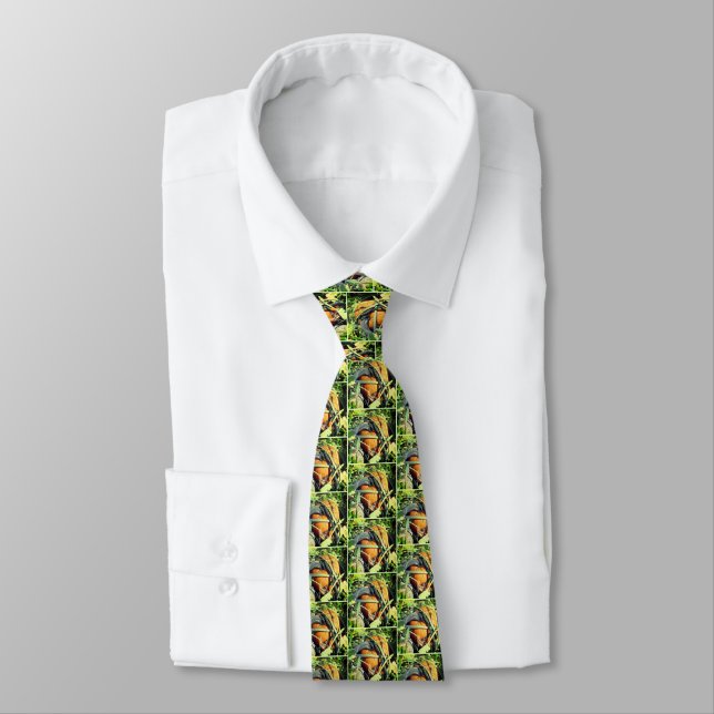 Pumpkin On Vine Nature Tie (Tied)