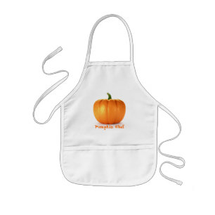 Pumpkin On White Background Kids Apron