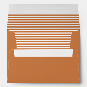 Pumpkin Orange and White Striped Envelope