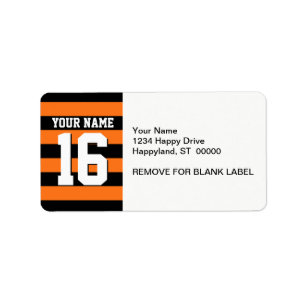 Pumpkin Orange Black Team Jersey Preppy Stripe Label