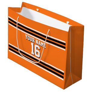 Pumpkin Orange Blk Team Jersey Custom Number Name Large Gift Bag