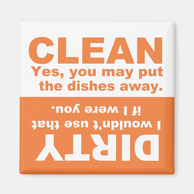 Pumpkin Orange Clean Dirty Dishwasher magnet (Front)