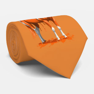 Pumpkin Orange Dripping Wet Paint Horse Tie