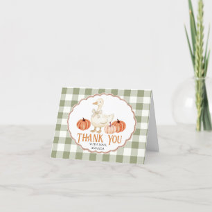 Pumpkin Orange Goose Baby Shower Thankyou Card