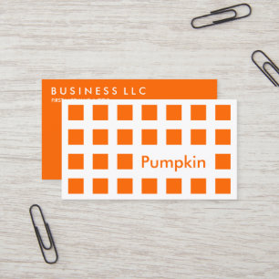 pumpkin orange mod squares business card