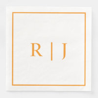 Pumpkin Orange Monograms Autumn Fall Wedding