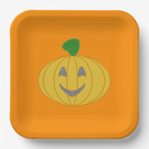Pumpkin Orange Paper Plate