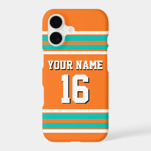 Pumpkin Orange Teal Team Jersey Custom Number Name