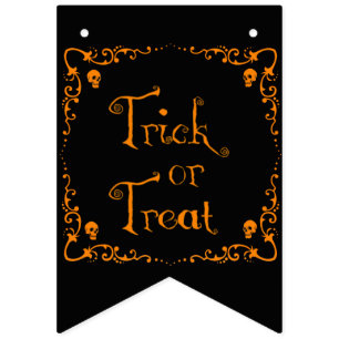 Pumpkin Orange Trick or Treat Bunting