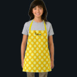 Pumpkin Orange Yellow Fall Autumn Halloween Gift Apron<br><div class="desc">Designed with cute yellow polka dot patterns in the background with text template for name,  this is available in different sizes to choose from!</div>