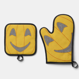 Pumpkin  oven mitt & pot holder set