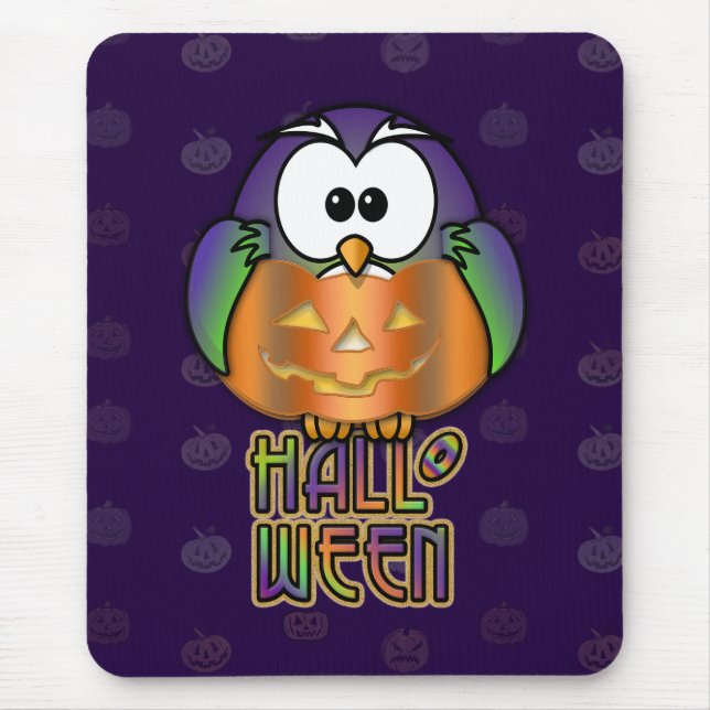 pumpkin owl mouse pad (Front)