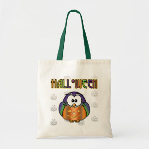 pumpkin owl tote bag