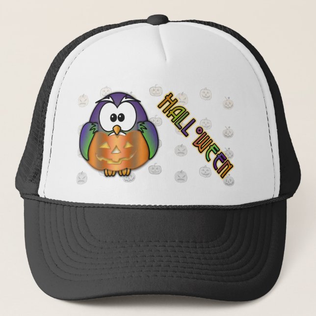 pumpkin owl trucker hat (Front)