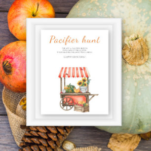 Pumpkin Pacifier hunt baby shower game Poster