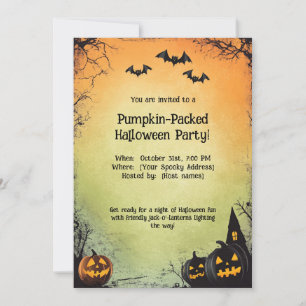 🎃Pumpkin-Packed Halloween Party Invitation
