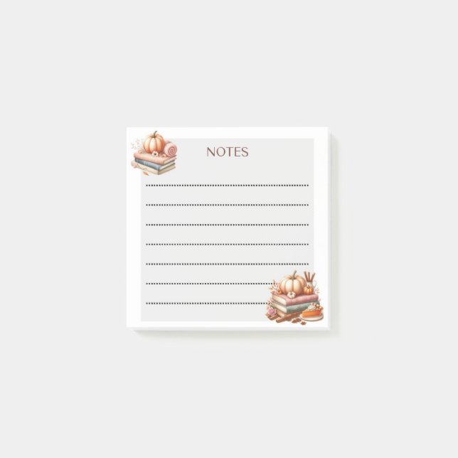 Pumpkin & Pages Post-it Notes (Front)