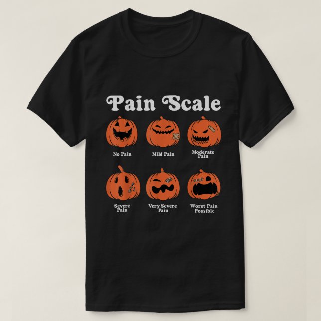 Pumpkin Pain Scale Nurse Halloween Tee (Design Front)