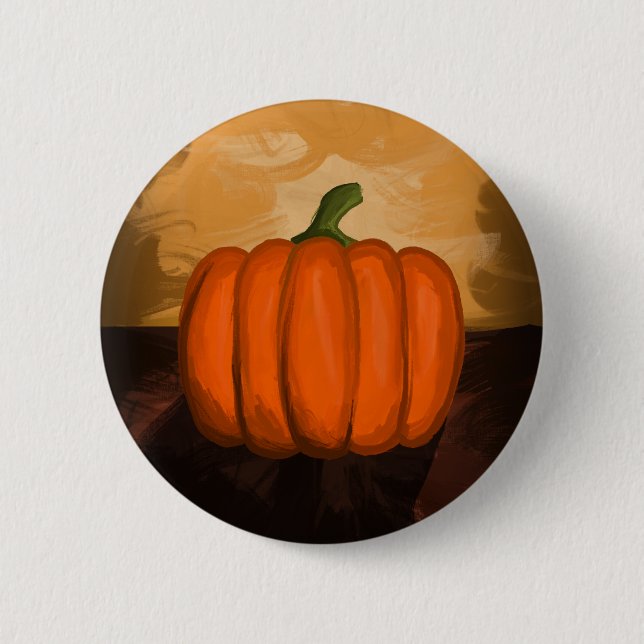 Pumpkin Painting 6 Cm Round Badge (Front)