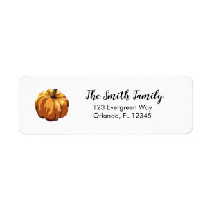 Pumpkin Painting Autumn Design Return Address Label