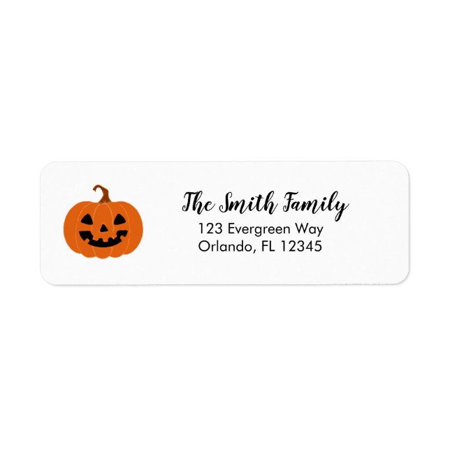 Pumpkin Painting Autumn Jack O Lantern Return Address Label (Front)