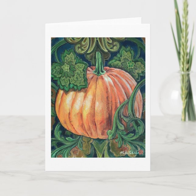 Pumpkin Painting Blank Card (Front)
