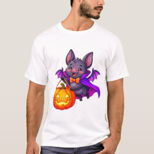 Pumpkin Pal Bat with Purple Cape T-Shirt