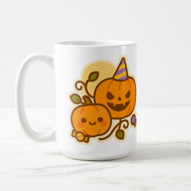 Pumpkin Pals – Kawaii Halloween Coffee Mug (Left)