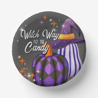Pumpkin Paper Bowls with Witch Hat & Twinkles Plate