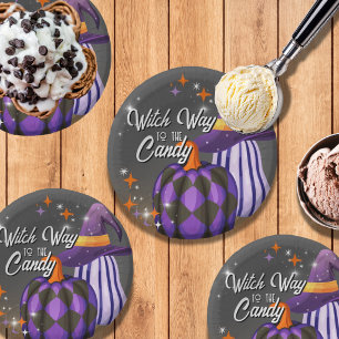 Pumpkin Paper Bowls with Witch Hat & Twinkles Plate