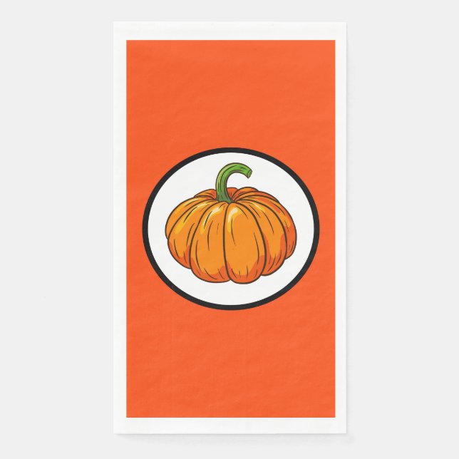 Pumpkin Paper Guest Towel Napkin (Front)