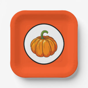 Pumpkin Paper Plate